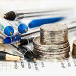 Coins, calculator, budget, household budget, money, cash, currency ...